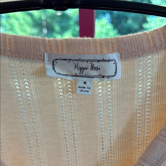 Hippie Rose Light Tan / peach 🍑 Knit Cardigan size Medium - Picture 2 of 6